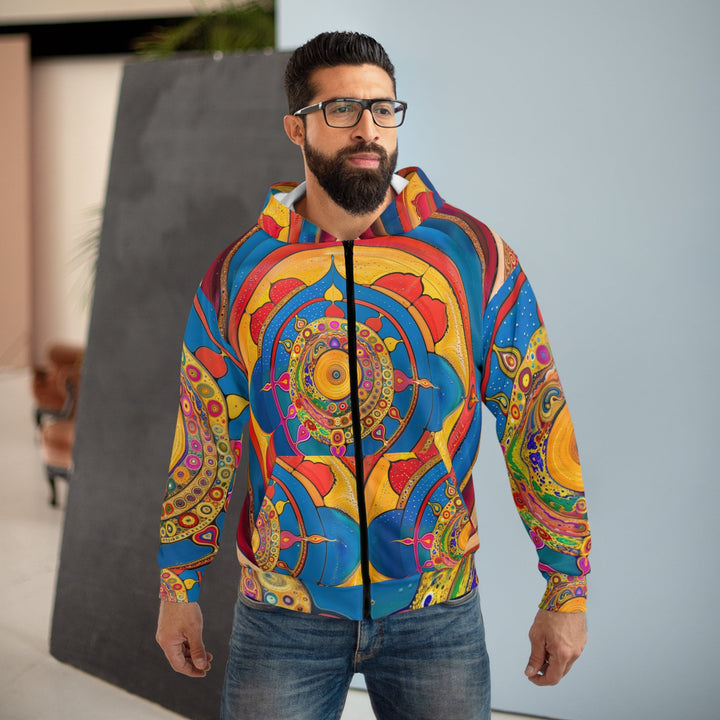 Vibrant Cosmic Spiral - Unisex Zip Hoodie - All Over Prints - g(0D·IO) - XS - -