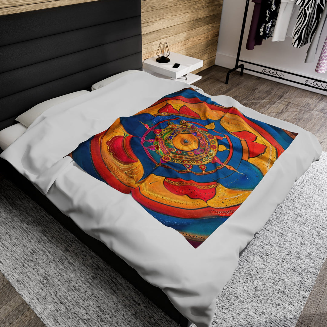 Vibrant Cosmic Spiral - Velveteen Plush Blanket - All Over Prints - g(0D·IO) - 30" × 40" - -