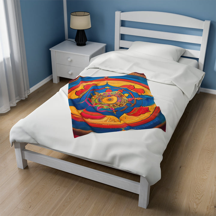 Vibrant Cosmic Spiral - Velveteen Plush Blanket - All Over Prints - g(0D·IO) - 30" × 40" - -