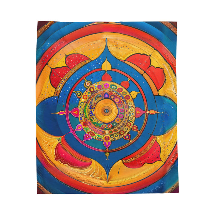 Vibrant Cosmic Spiral - Velveteen Plush Blanket - All Over Prints - g(0D·IO) - 50" × 60" - -