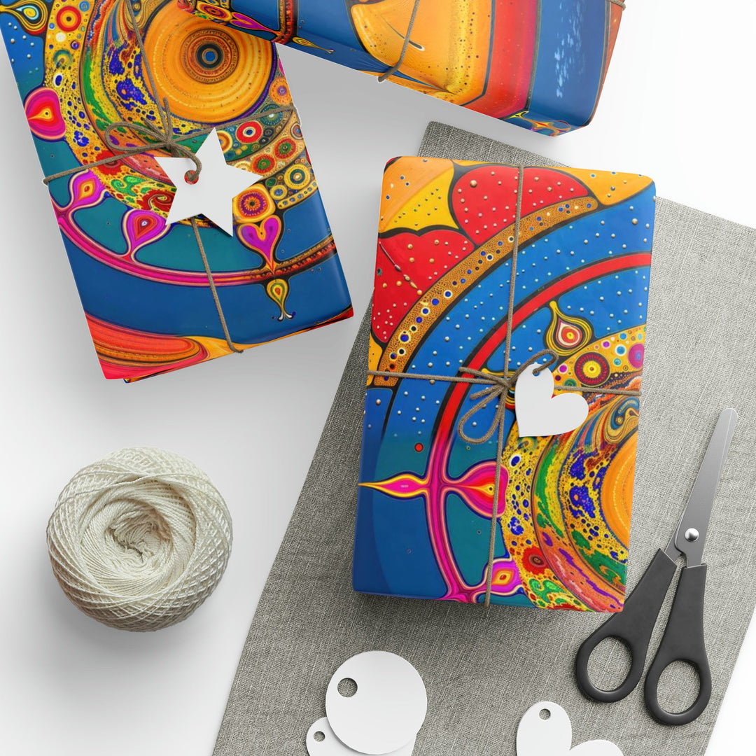 Vibrant Cosmic Spiral - Wrapping Paper - Home Decor - g(0D·IO) - 30'' x 72'' - Matte -