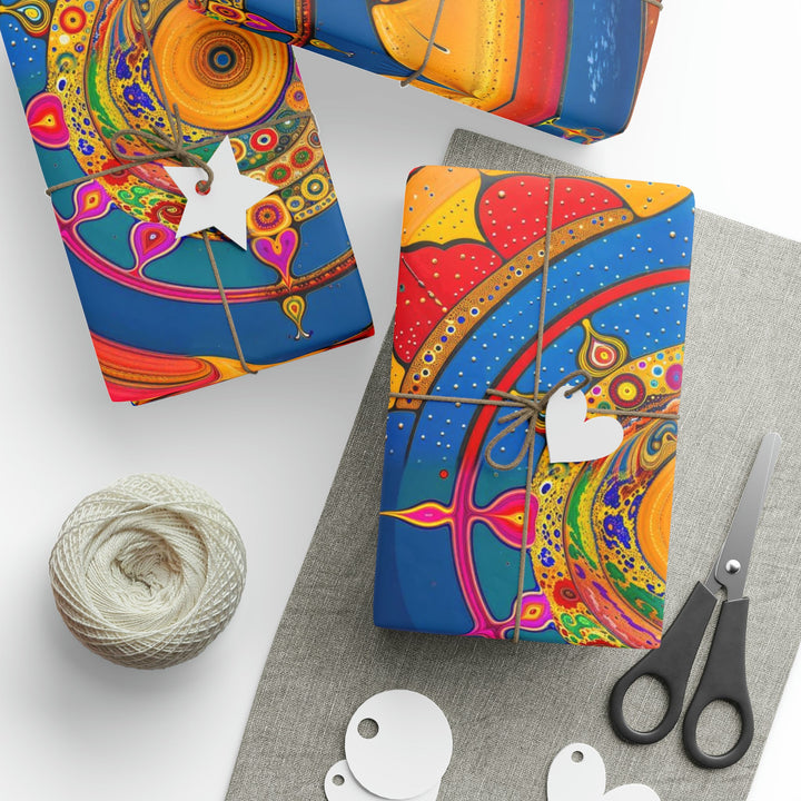 Vibrant Cosmic Spiral - Wrapping Paper - Home Decor - g(0D·IO) - 30'' x 72'' - Matte -