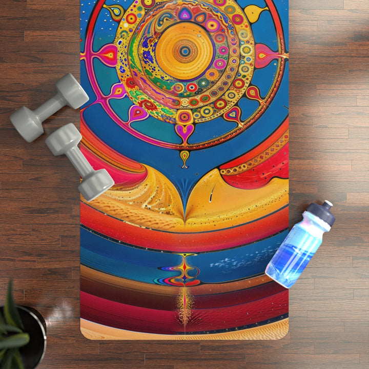 Vibrant Cosmic Spiral - Yoga Mat - Home Decor - g(0D·IO) - 24” x 68” - -