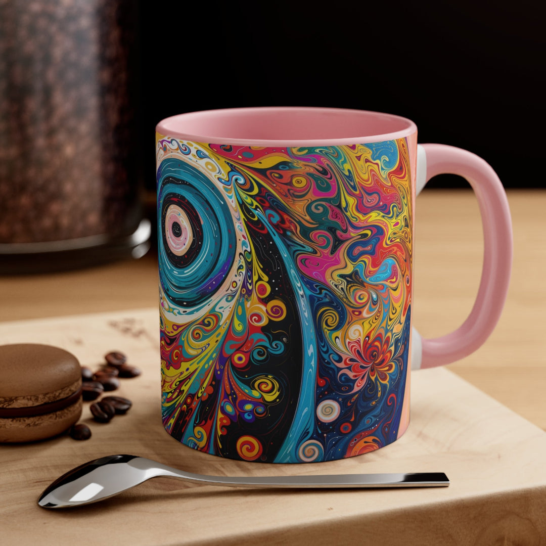 Vibrant Cosmic Swirl - Accent Coffee Mug - Mug - g(0D·IO) - Pink - 11oz -