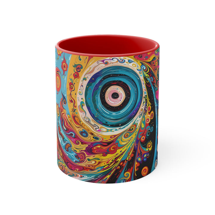 Vibrant Cosmic Swirl - Accent Coffee Mug - Mug - g(0D·IO) - Red - 11oz -