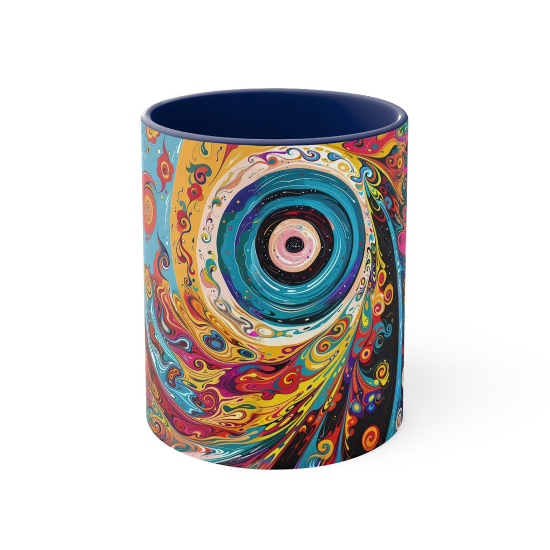 Vibrant Cosmic Swirl - Accent Coffee Mug - Mug - g(0D·IO) - Navy - 11oz -