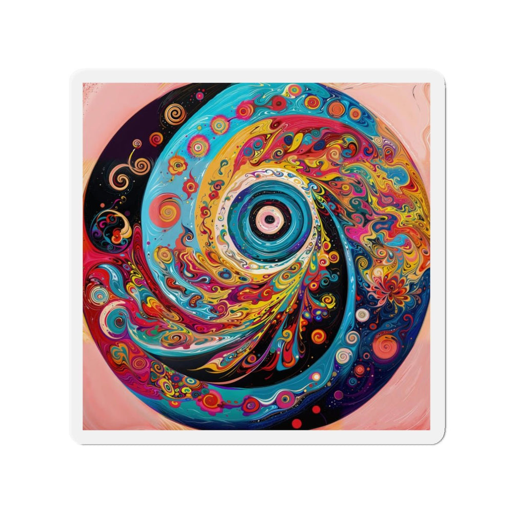 Vibrant Cosmic Swirl - Die-cut Magnet - Home Decor - g(0D·IO) - 3" x 3" - Die-Cut - 1 pc