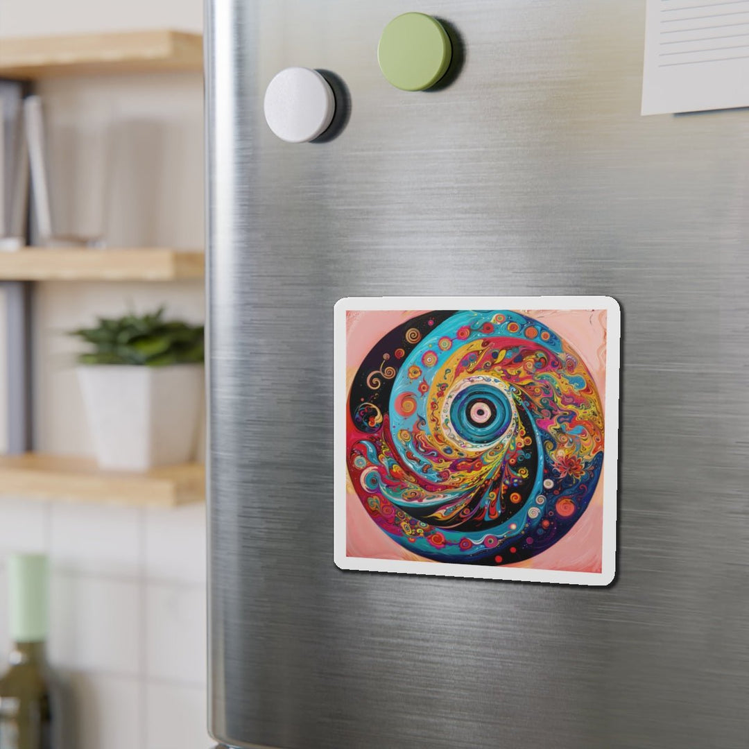 Vibrant Cosmic Swirl - Die-cut Magnet - Home Decor - g(0D·IO) - 6 × 6" - Die-Cut - 1 pc