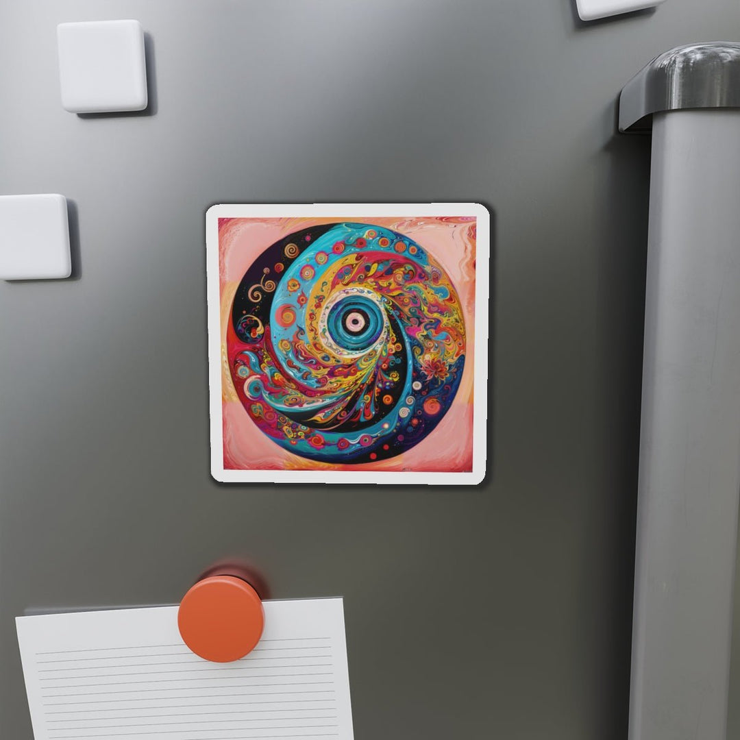 Vibrant Cosmic Swirl - Die-cut Magnet - Home Decor - g(0D·IO) - 6 × 6" - Die-Cut - 1 pc