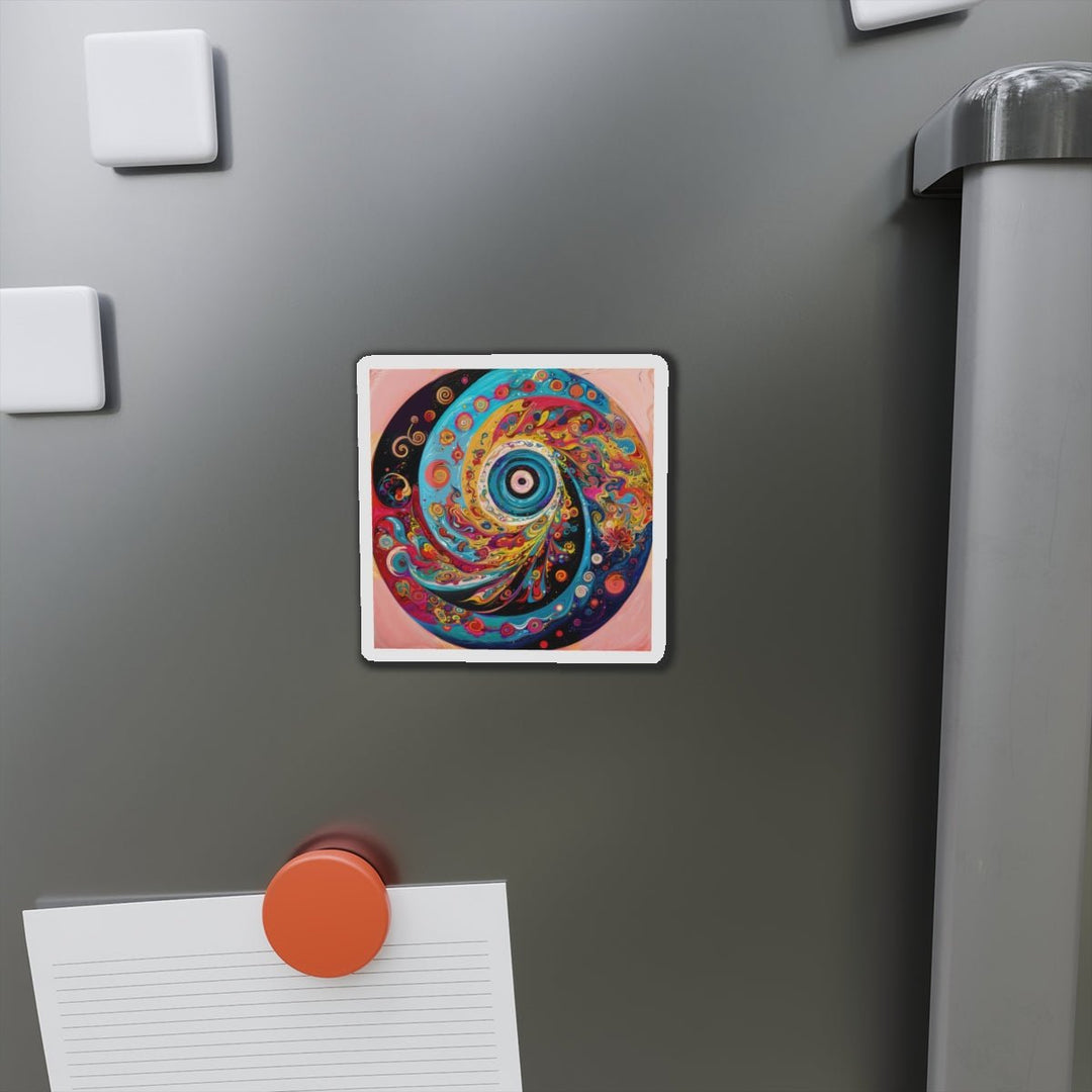 Vibrant Cosmic Swirl - Die-cut Magnet - Home Decor - g(0D·IO) - 6 × 6" - Die-Cut - 1 pc