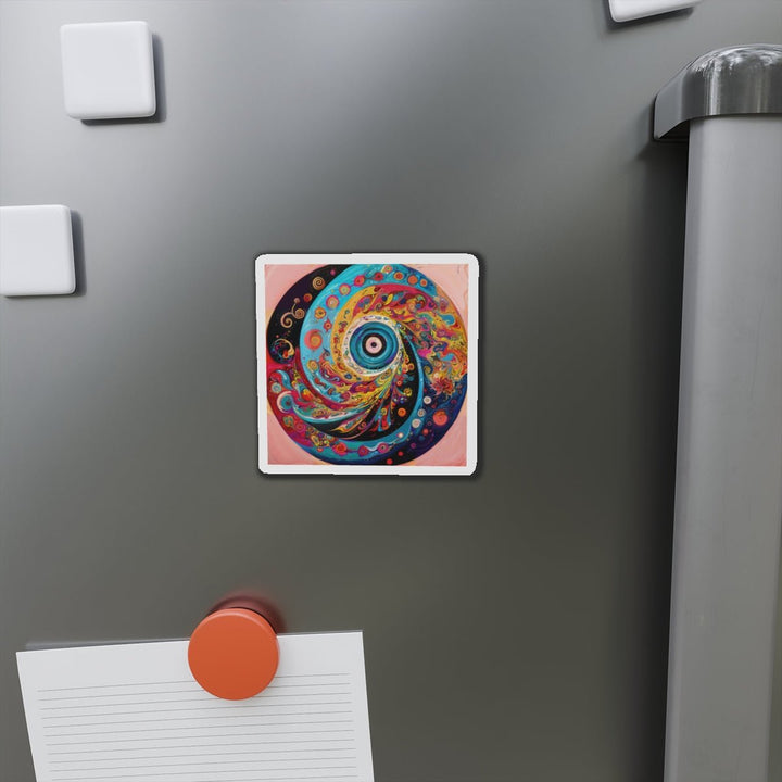 Vibrant Cosmic Swirl - Die-cut Magnet - Home Decor - g(0D·IO) - 6 × 6" - Die-Cut - 1 pc