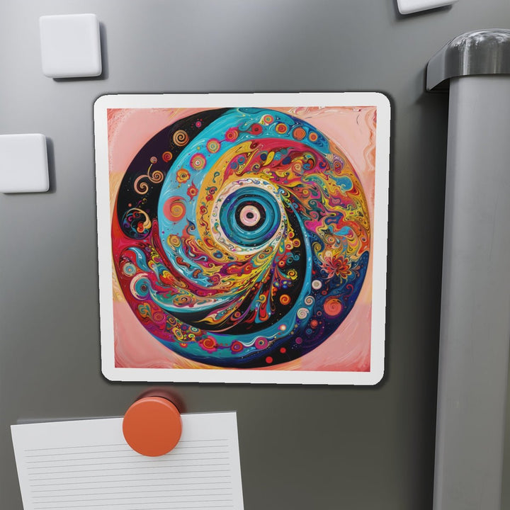 Vibrant Cosmic Swirl - Die-cut Magnet - Home Decor - g(0D·IO) - 6 × 6" - Die-Cut - 1 pc
