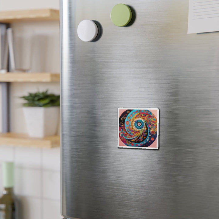 Vibrant Cosmic Swirl - Die-cut Magnet - Home Decor - g(0D·IO) - 6 × 6" - Die-Cut - 1 pc