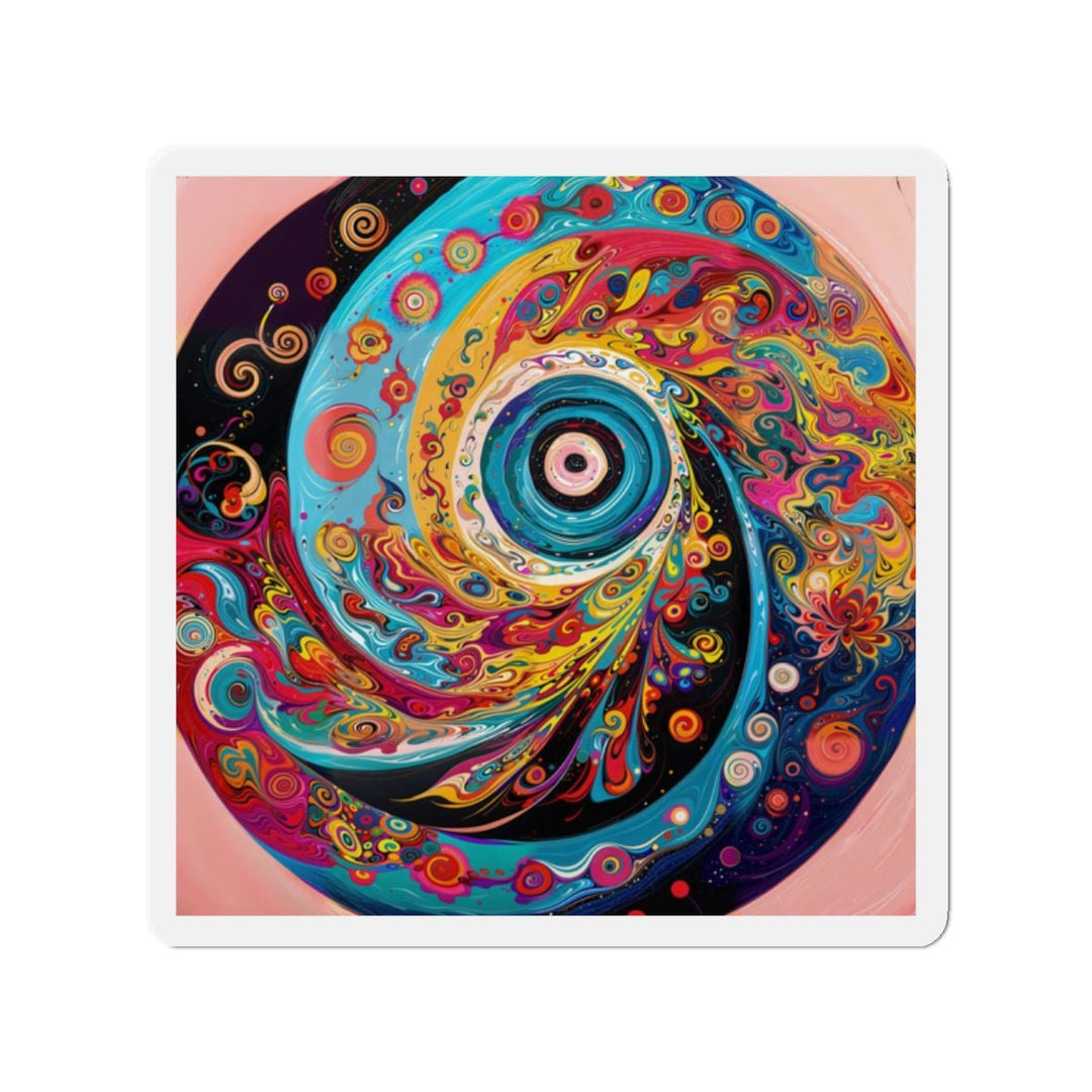 Vibrant Cosmic Swirl - Die-cut Magnet - Home Decor - g(0D·IO) - 2" x 2" - Die-Cut - 1 pc