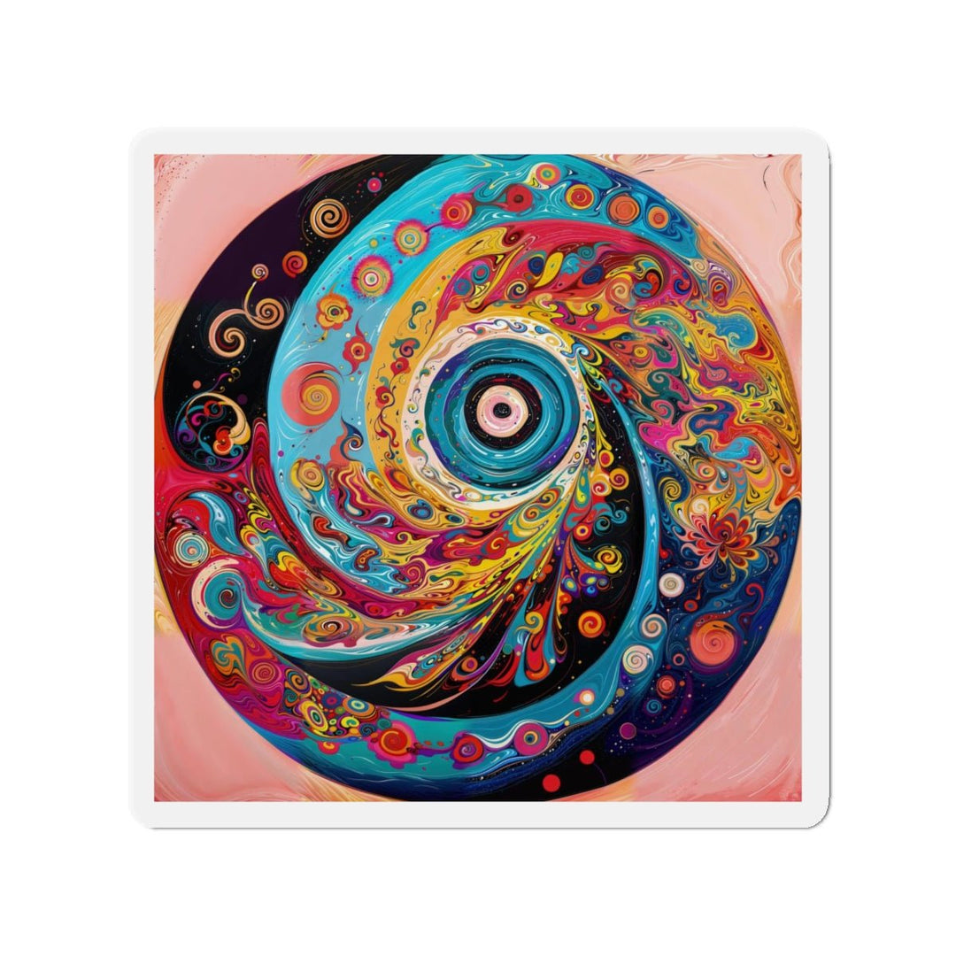 Vibrant Cosmic Swirl - Die-cut Magnet - Home Decor - g(0D·IO) - 4" x 4" - Die-Cut - 1 pc