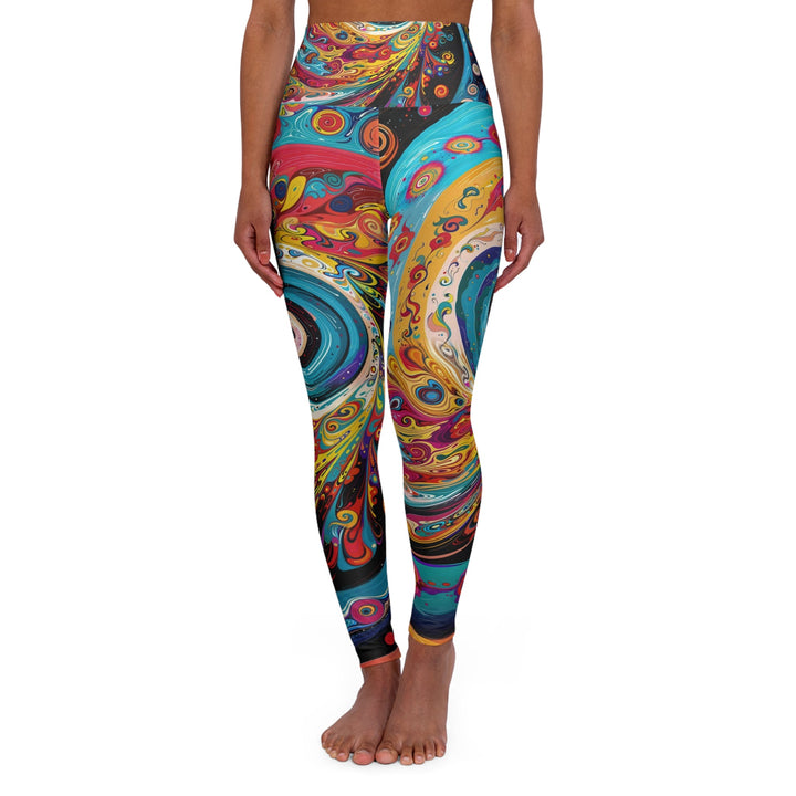 Vibrant Cosmic Swirl - High Waisted AOP Yoga Leggings - All Over Prints - g(0D·IO) - XS - -