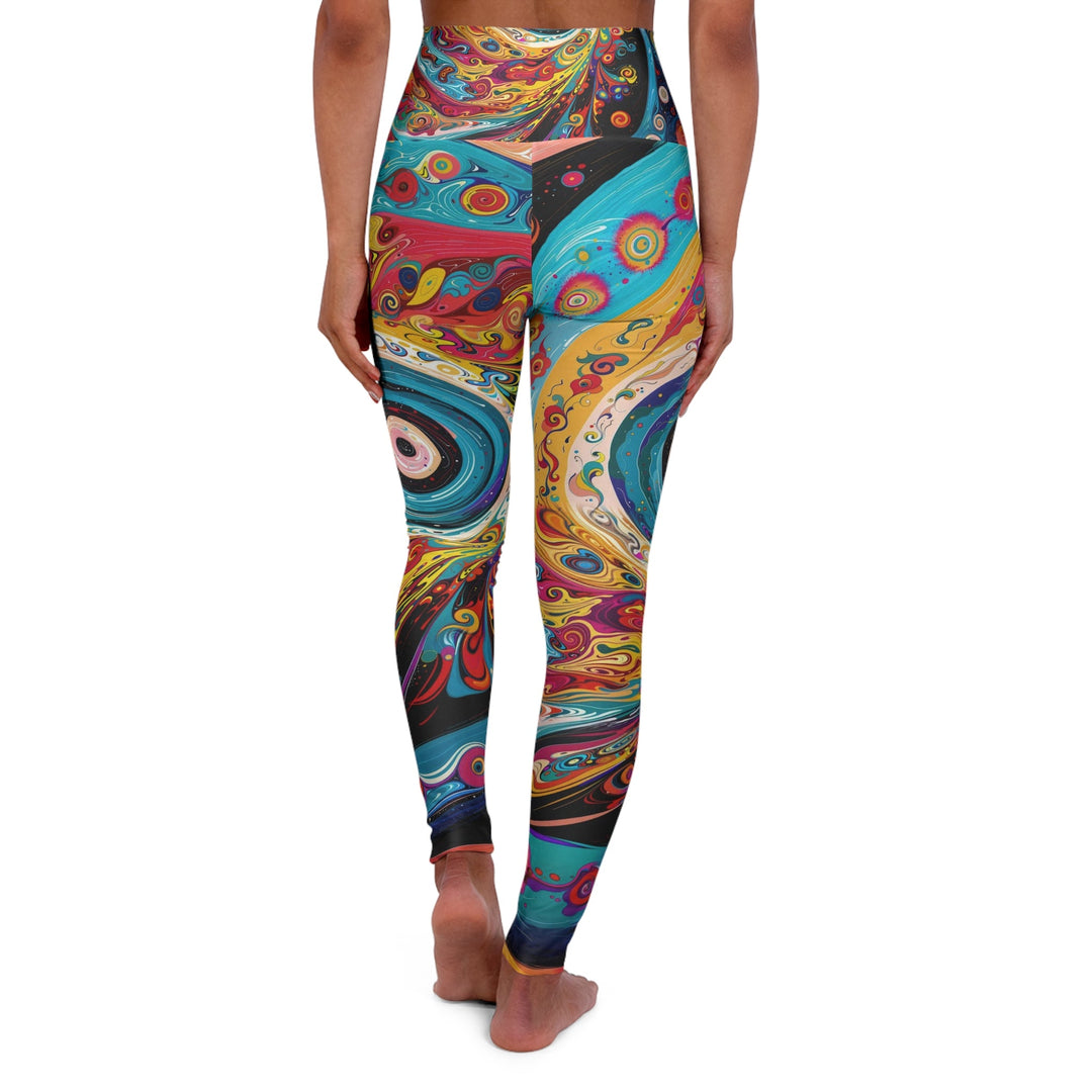 Vibrant Cosmic Swirl - High Waisted AOP Yoga Leggings - All Over Prints - g(0D·IO) - XS - -