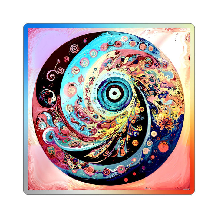 Vibrant Cosmic Swirl - Holographic Die-Cut Sticker - Paper products - g(0D·IO) - 3" × 3" - Die-Cut - Holographic