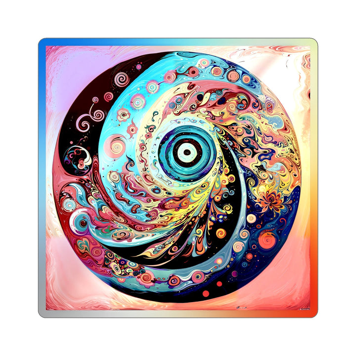 Vibrant Cosmic Swirl - Holographic Die-Cut Sticker - Paper products - g(0D·IO) - 4" × 4" - Die-Cut - Holographic