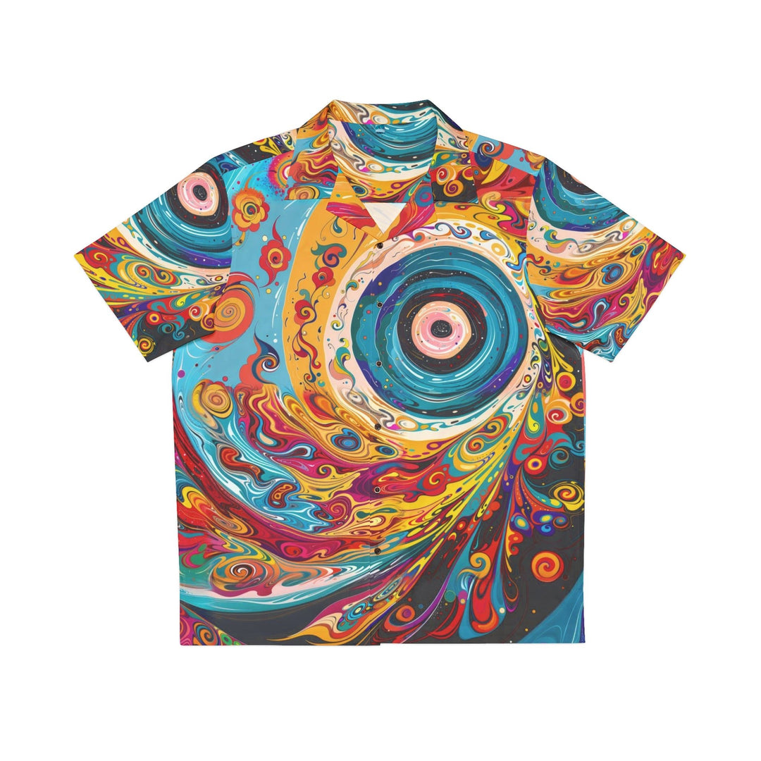 Vibrant Cosmic Swirl - Men's Hawaiian Shirt - All Over Prints - g(0D·IO) - S - Black -