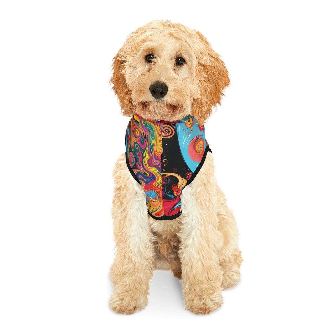 Vibrant Cosmic Swirl - Pet Hoodie - Pets - g(0D·IO) - XXS - Black Rib -