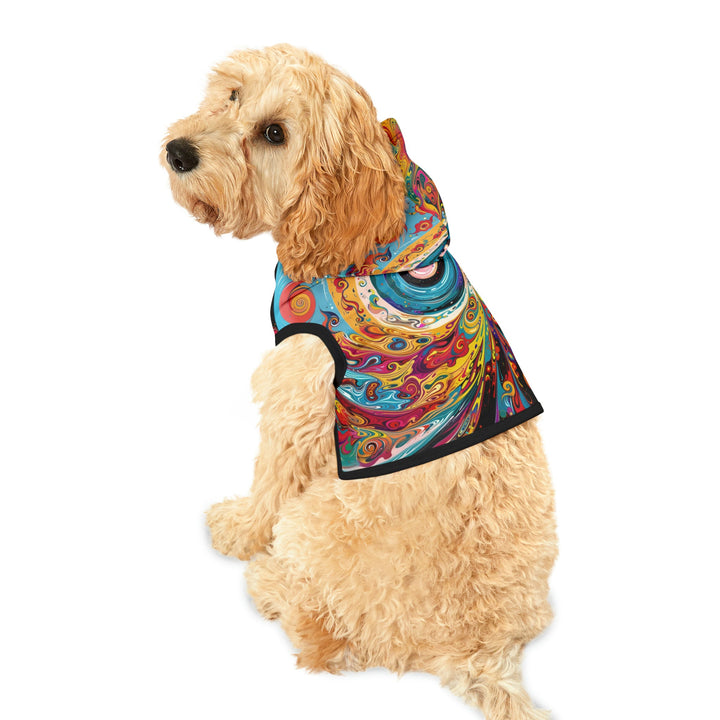 Vibrant Cosmic Swirl - Pet Hoodie - Pets - g(0D·IO) - XXS - Black Rib -