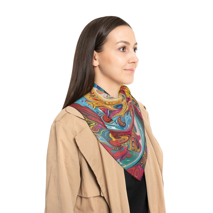 Vibrant Cosmic Swirl - Poly Scarf - Accessories - g(0D·IO) - Poly chiffon - 50" × 50" -