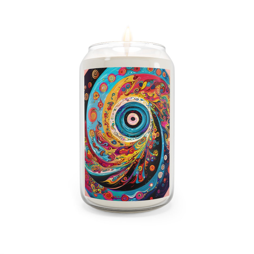 Vibrant Cosmic Swirl - Scented Candle - Home Decor - g(0D·IO) - Comfort Spice - 13.75oz -
