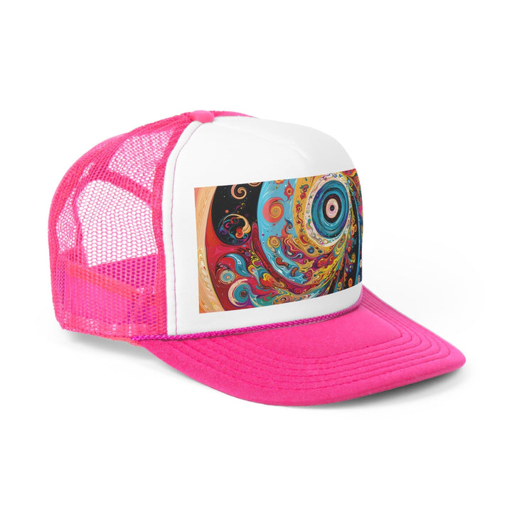 Vibrant Cosmic Swirl - Trucker Hat - Hats - g(0D·IO) - Pink - One size -