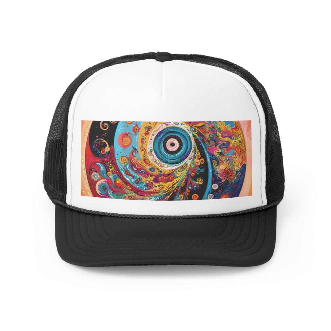 Vibrant Cosmic Swirl - Trucker Hat - Hats - g(0D·IO) - Black - One size -