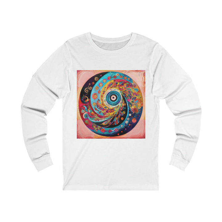 Vibrant Cosmic Swirl - Unisex Jersey Long Sleeve Tee - Long-sleeve - g(0D·IO) - S - White -