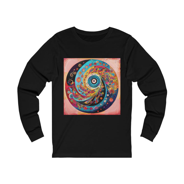 Vibrant Cosmic Swirl - Unisex Jersey Long Sleeve Tee - Long-sleeve - g(0D·IO) - S - Black -