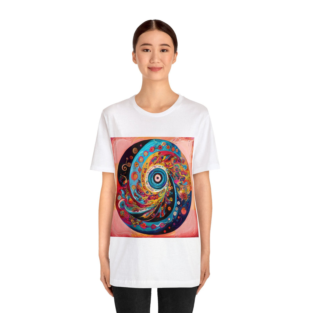 Vibrant Cosmic Swirl - Unisex Jersey Short Sleeve Tee - T-Shirt - g(0D·IO) - Black - S -