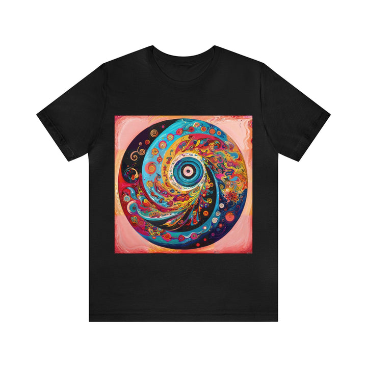 Vibrant Cosmic Swirl - Unisex Jersey Short Sleeve Tee - T-Shirt - g(0D·IO) - Black - S -