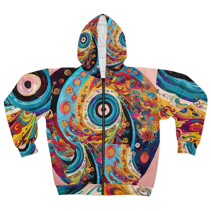 Vibrant Cosmic Swirl - Unisex Zip Hoodie - All Over Prints - g(0D·IO) - XS - -