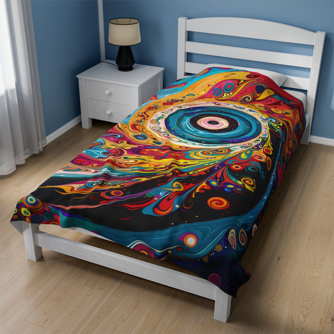 Vibrant Cosmic Swirl - Velveteen Plush Blanket - All Over Prints - g(0D·IO) - 30" × 40" - -