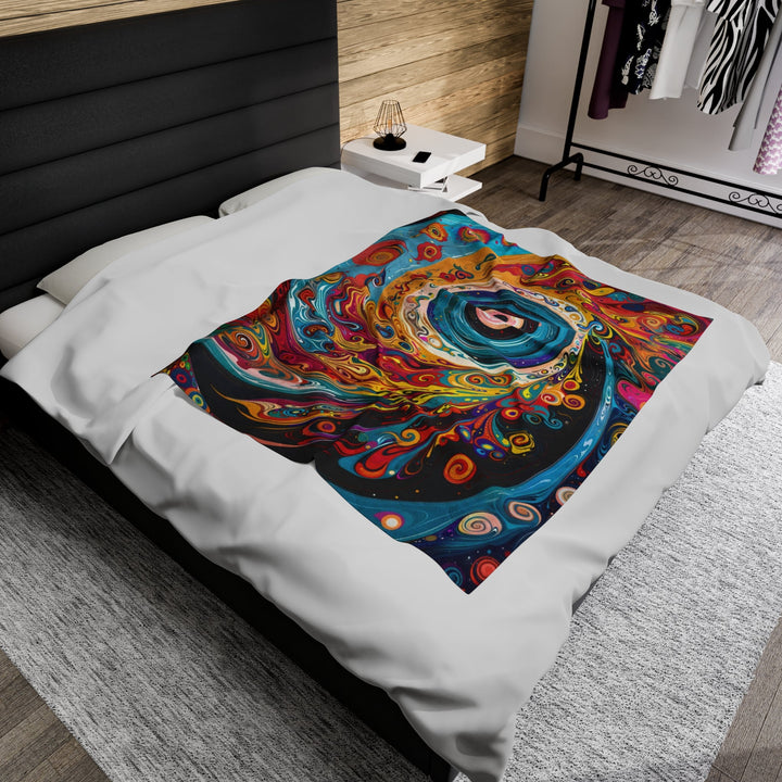 Vibrant Cosmic Swirl - Velveteen Plush Blanket - All Over Prints - g(0D·IO) - 30" × 40" - -