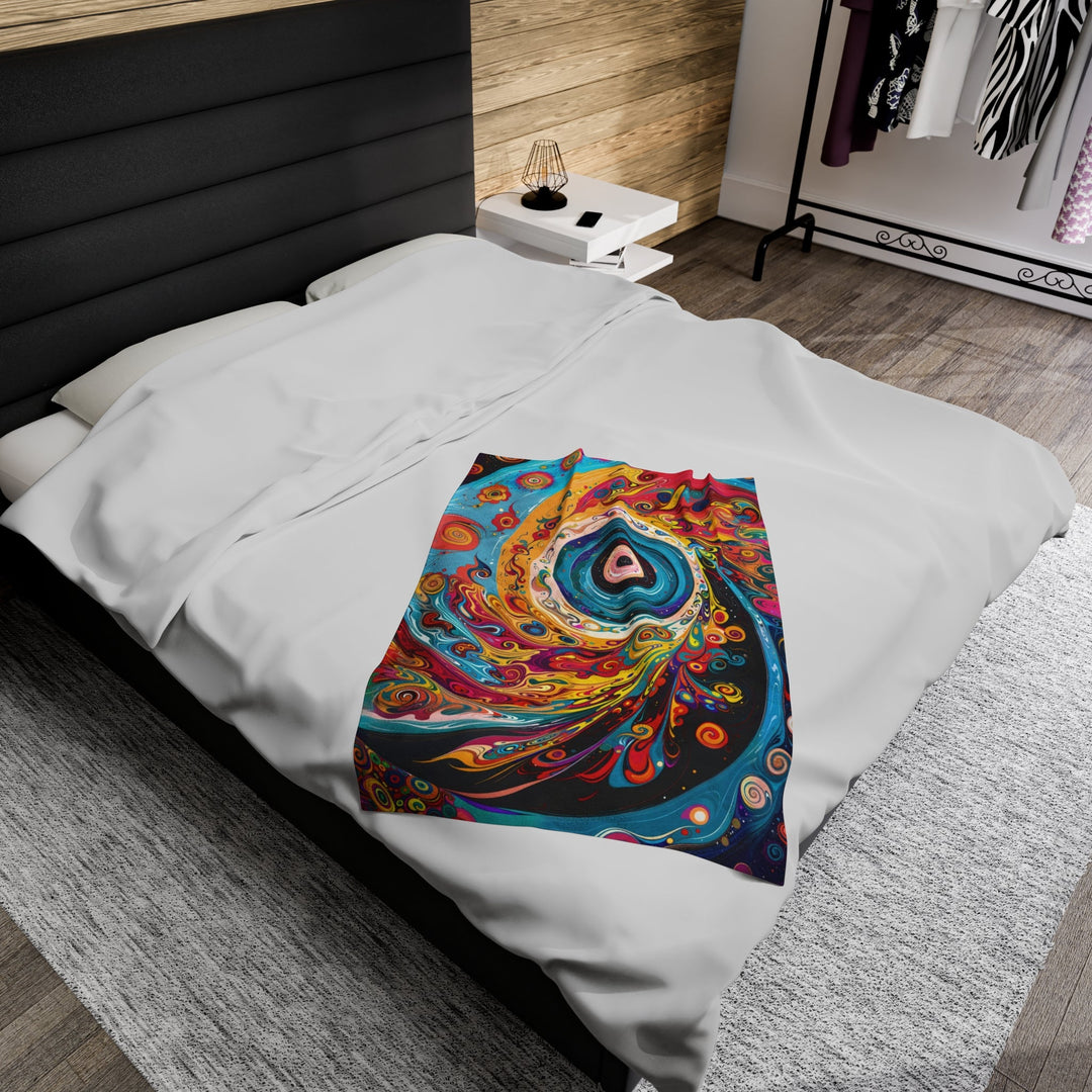 Vibrant Cosmic Swirl - Velveteen Plush Blanket - All Over Prints - g(0D·IO) - 30" × 40" - -