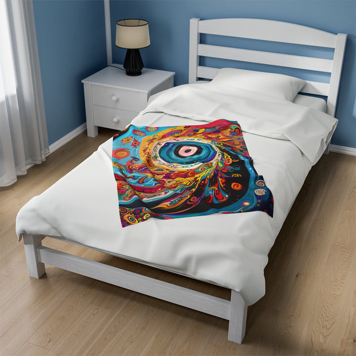 Vibrant Cosmic Swirl - Velveteen Plush Blanket - All Over Prints - g(0D·IO) - 30" × 40" - -