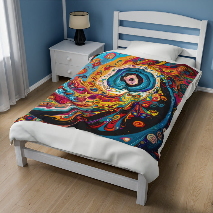 Vibrant Cosmic Swirl - Velveteen Plush Blanket - All Over Prints - g(0D·IO) - 30" × 40" - -