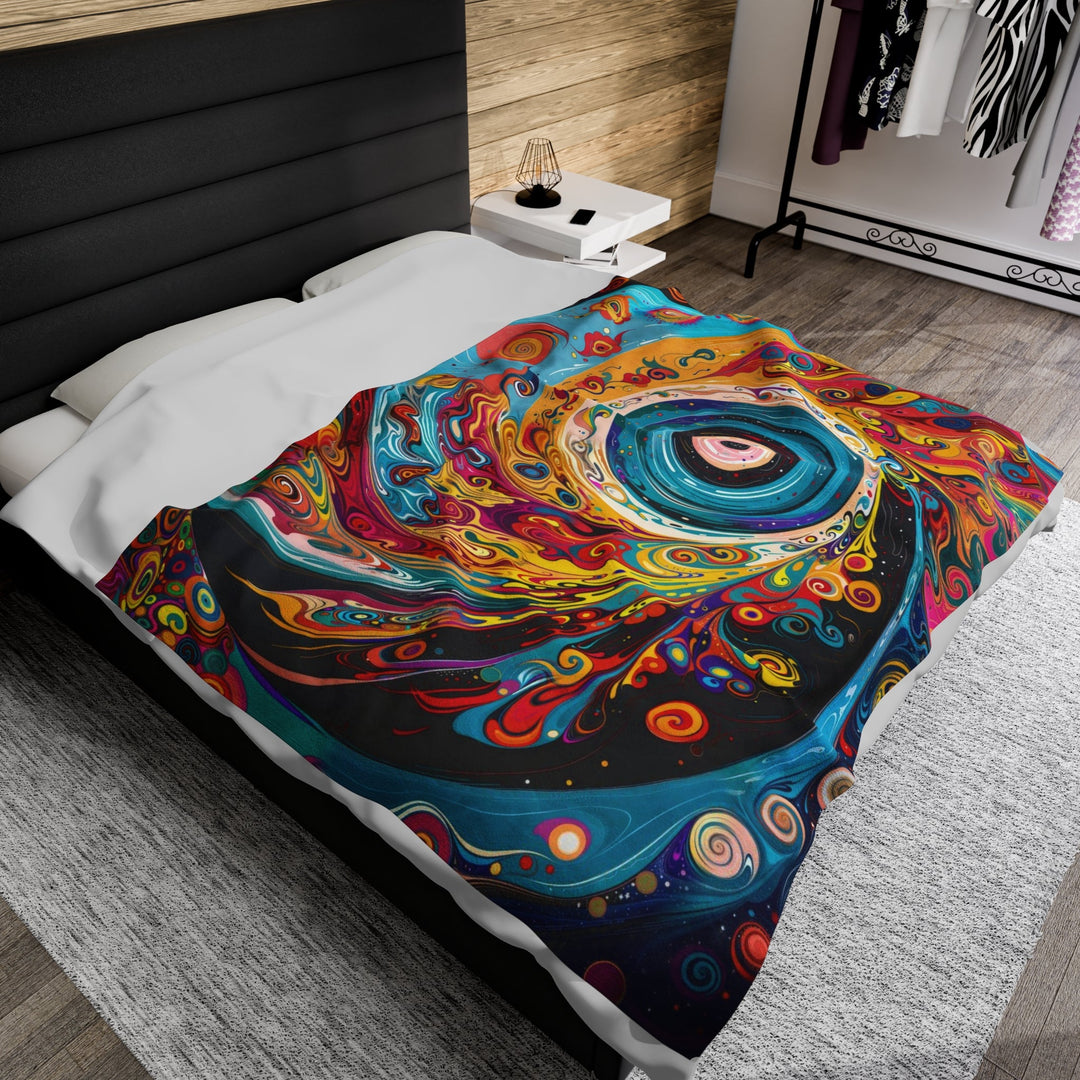 Vibrant Cosmic Swirl - Velveteen Plush Blanket - All Over Prints - g(0D·IO) - 30" × 40" - -