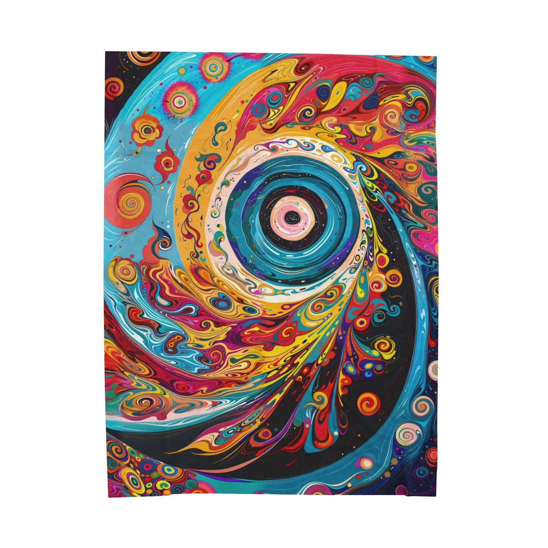 Vibrant Cosmic Swirl - Velveteen Plush Blanket - All Over Prints - g(0D·IO) - 60" × 80" - -