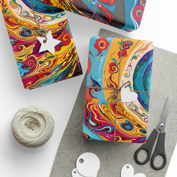 Vibrant Cosmic Swirl - Wrapping Paper - Home Decor - g(0D·IO) - 30'' x 72'' - Matte -