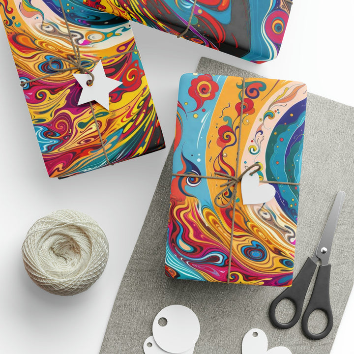 Vibrant Cosmic Swirl - Wrapping Paper - Home Decor - g(0D·IO) - 30'' x 72'' - Matte -