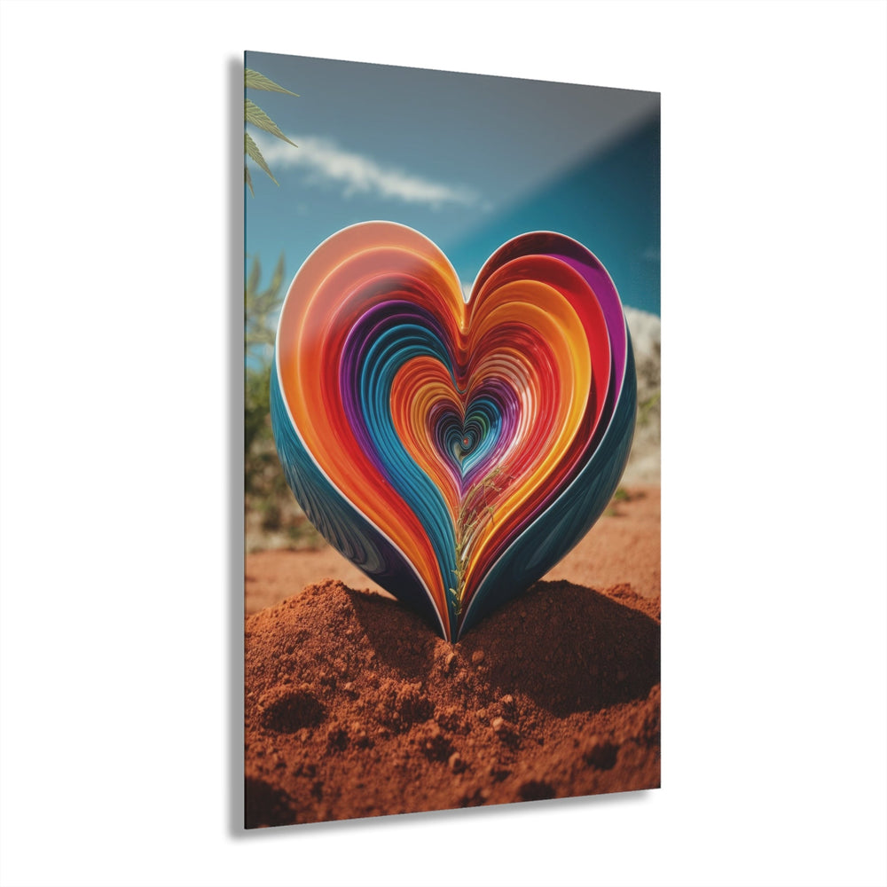 Vibrant Desert Heart - Acrylic Prints (French Cleat Hanging) - Home Decor - g(0D·IO) - 24" x 36" (Vertical) - 0.25'' -