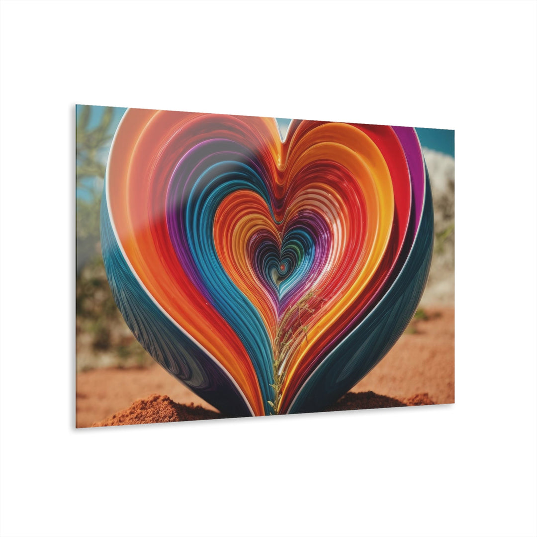 Vibrant Desert Heart - Acrylic Prints (French Cleat Hanging) - Home Decor - g(0D·IO) - 36" x 24" (Horizontal) - 0.25'' -