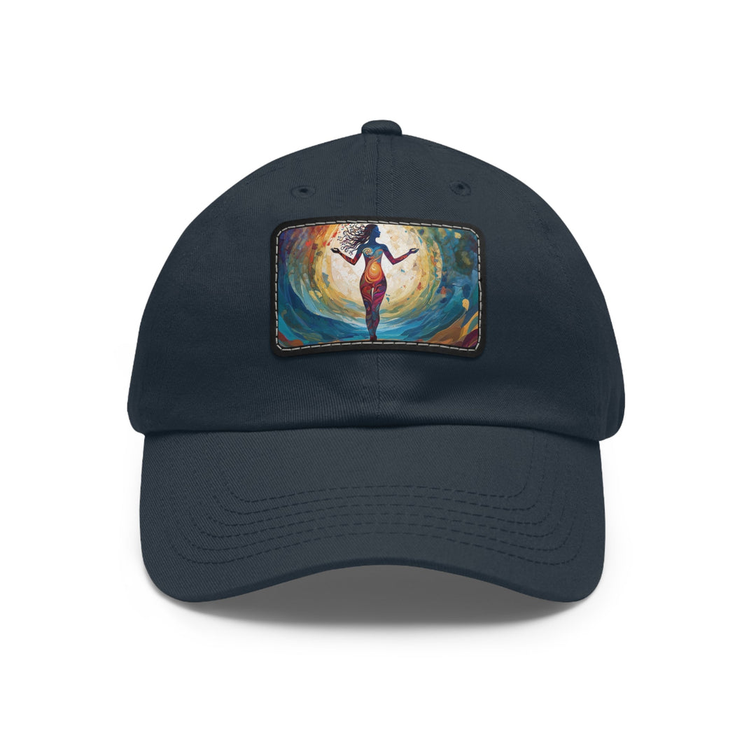 Vibrant Ethereal Dance - Dad Hat - Hats - g(0D·IO) - Navy / Black patch - Rectangle - One size