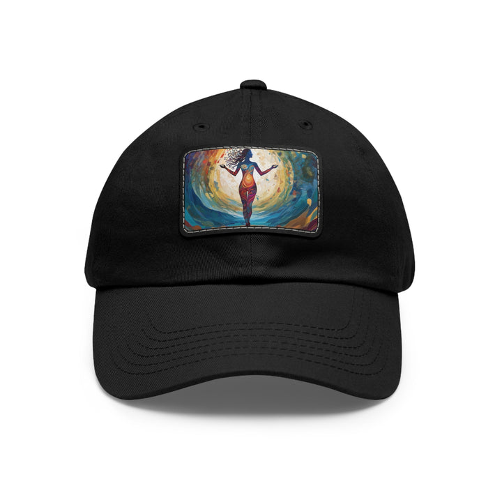 Vibrant Ethereal Dance - Dad Hat - Hats - g(0D·IO) - Black / Black patch - Rectangle - One size