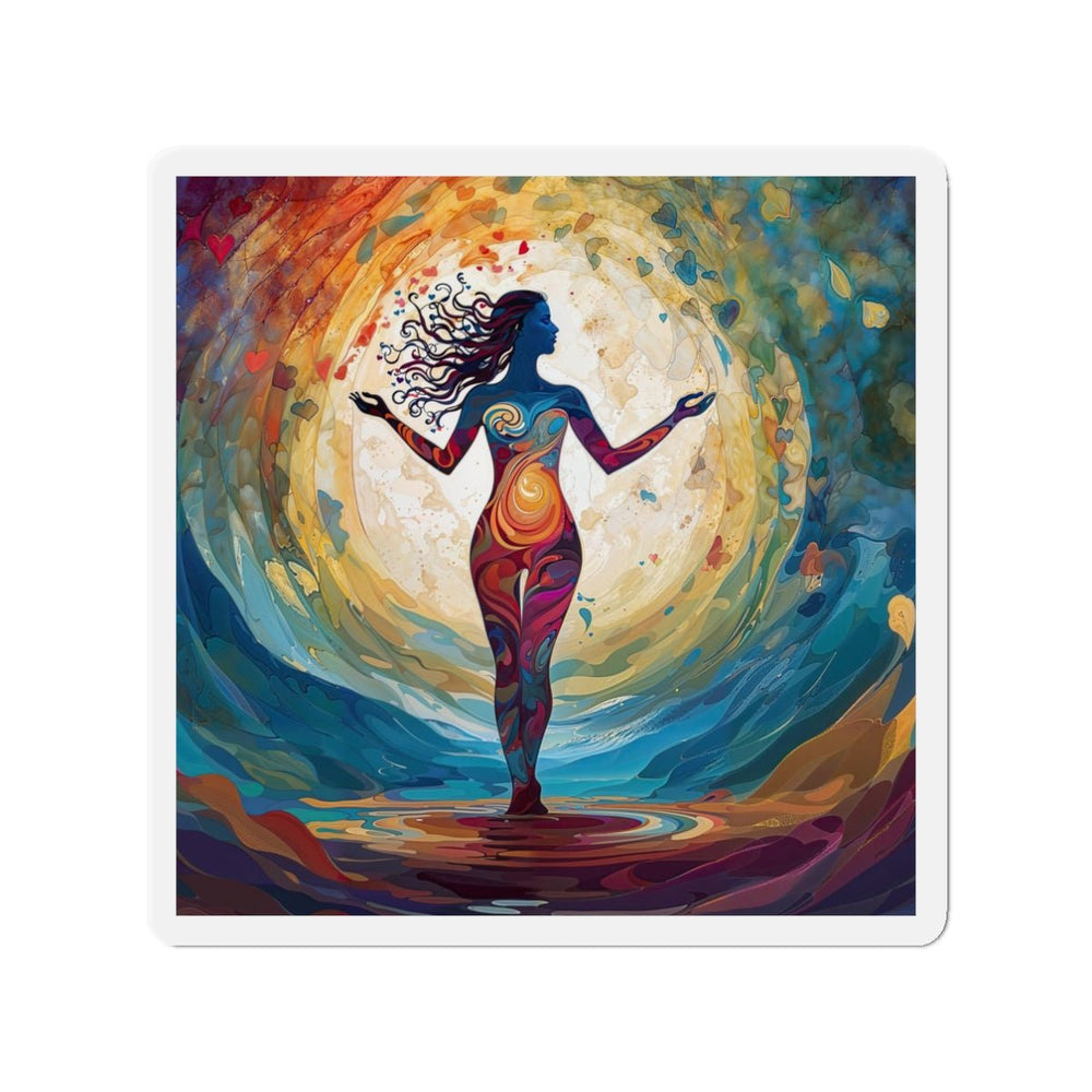 Vibrant Ethereal Dance - Die-cut Magnet - Home Decor - g(0D·IO) - 3" x 3" - Die-Cut - 1 pc