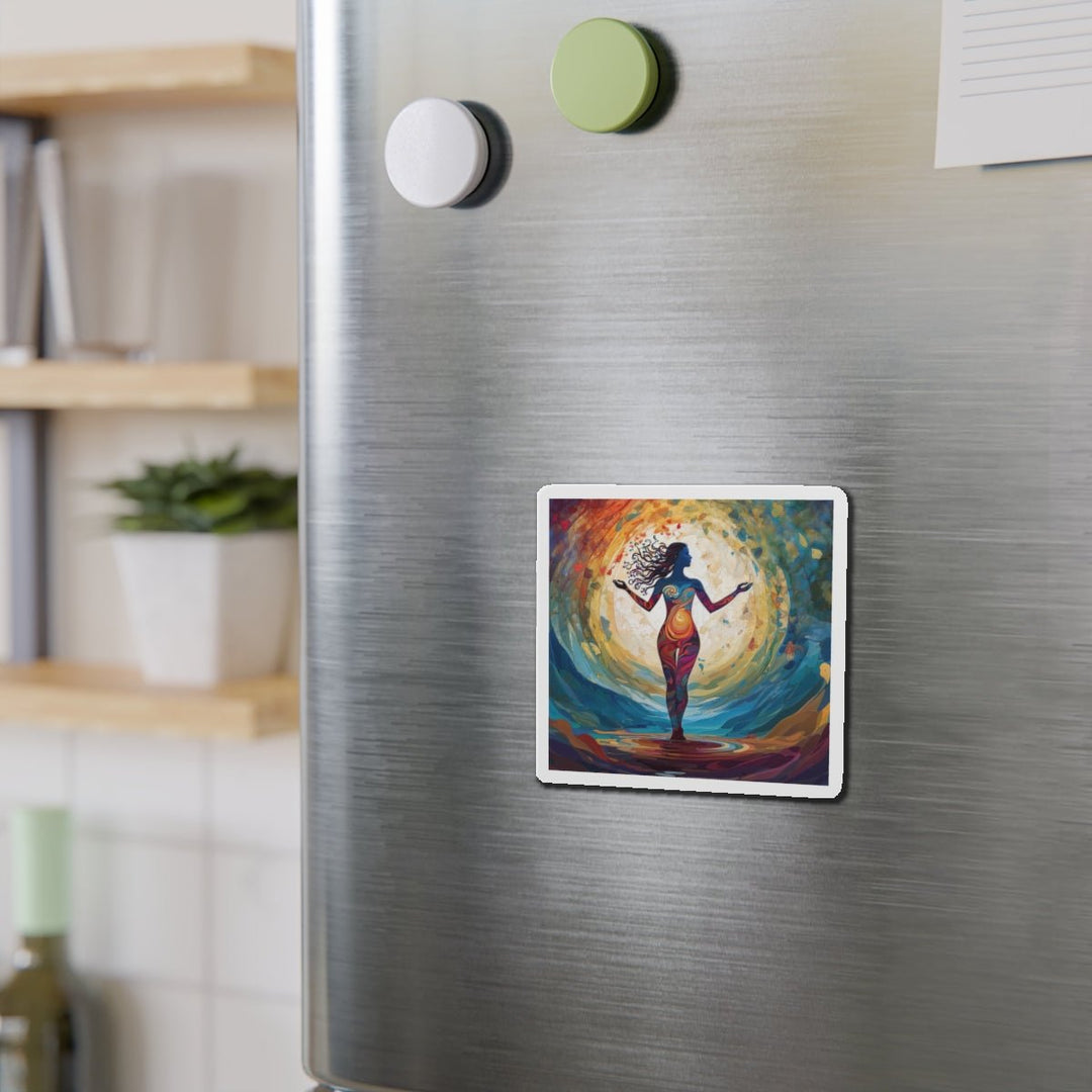Vibrant Ethereal Dance - Die-cut Magnet - Home Decor - g(0D·IO) - 6 × 6" - Die-Cut - 1 pc